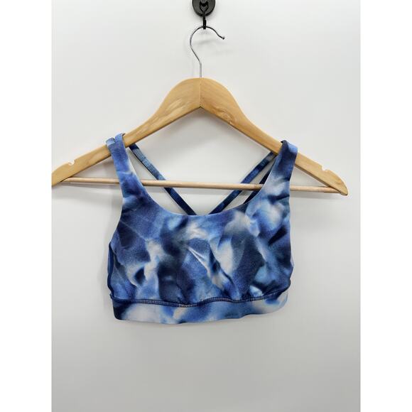 Lululemon Inversion Blue Energy Bra Women Size 4 Active Training Running Workout - Picture 1 of 4